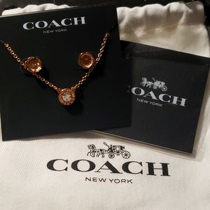 Coach Gold Earrings and Necklace